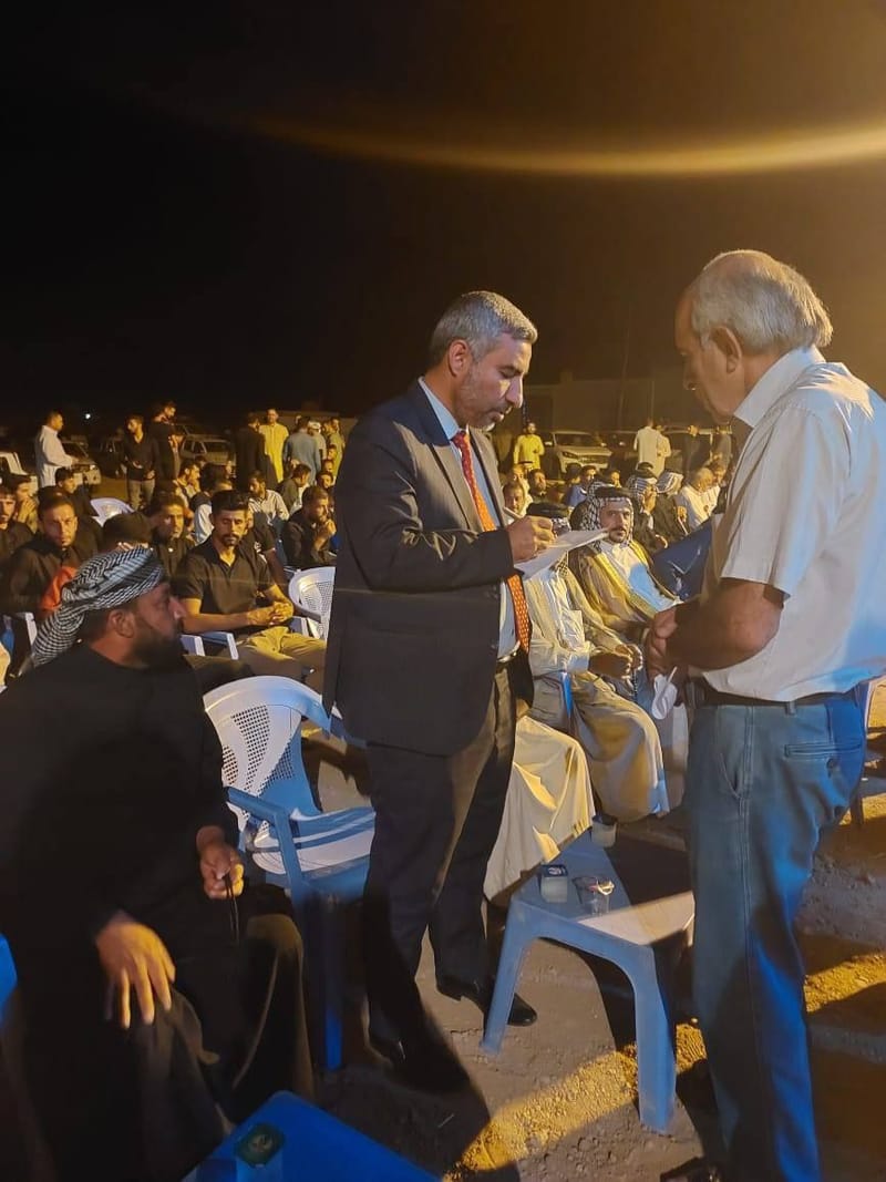 عضو كتلة الحكمة النيابية  يلتقي أهالي ناحية شيخ سعد بمحافظة واسط