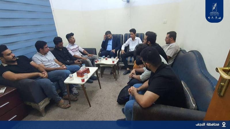 الامين العام لتجمع همم الطلابي يلتقي الهيئة القيادية للتجمع في محافظة النجف الاشرف