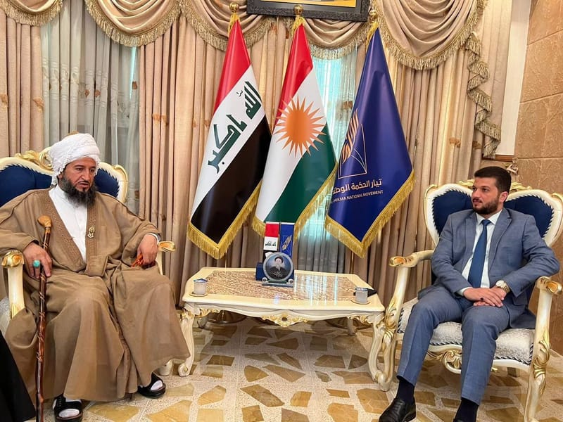 مسؤول مكتب اقليم كردستان يستقبل رئيس التكية النوربخشيّة