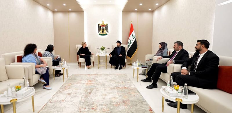 الحكيم يلتقي ممثل الأمين العام للأمم المتحدة في العراق السيدة جنين بلاسخارت