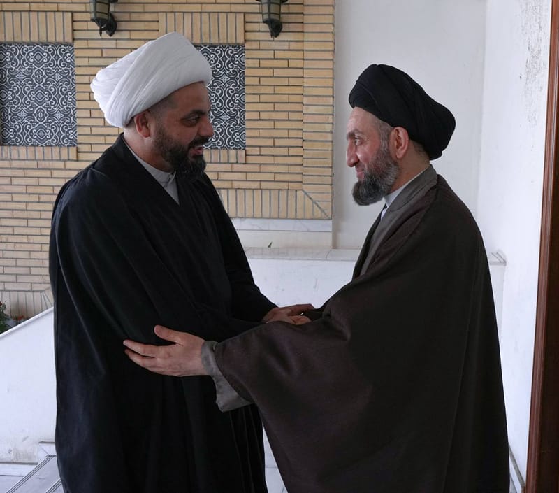 الحكيم يستقبل سماحة الشيخ قيس الخزعلي الأمين العام لحركة عصائب أهل الحق