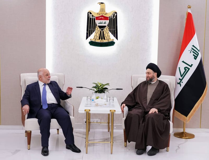 الحكيم يلتقي رئيس المجلس القيادي لتحالف قوى الدولة الوطنية دولة الدكتور حيدر العبادي