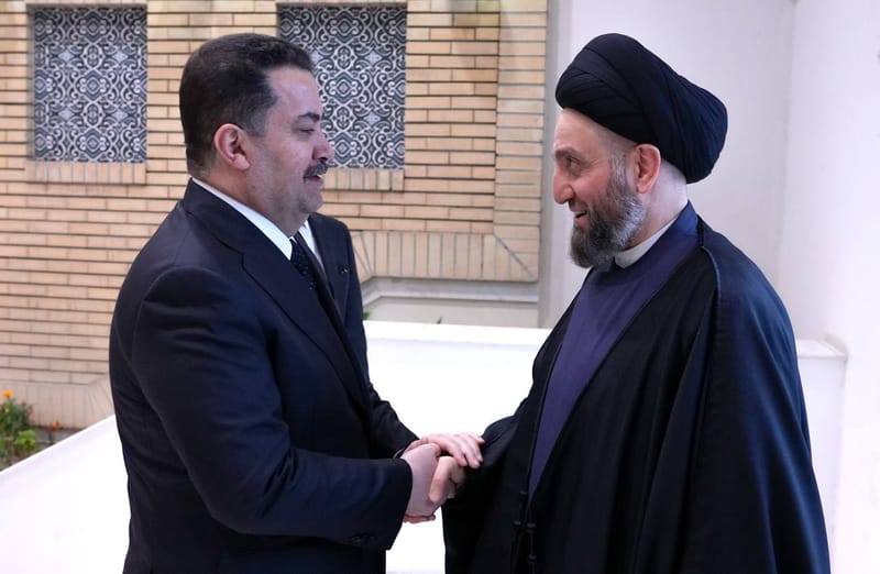 الحكيم يستقبل دولة رئيس الوزراء الأستاذ محمد شياع السوداني