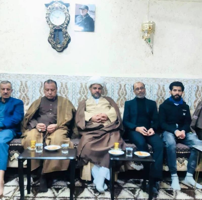 مجلس العزاء في دار مسؤول دائرة بعقوبة الأستاذ آحمد الشمري في منطقة العبارة على رحيل شهيد المحراب