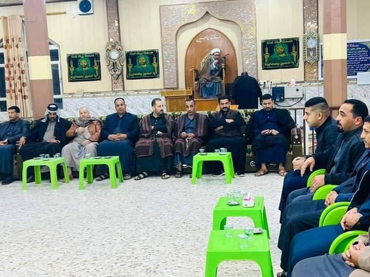 مجلس العزاء في حسينية باب الحوائج برعاية مدير ناحية الشوملي / محافظة بابل على رحيل شهيد المحراب