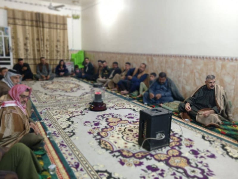 مجلس العزاء في دار الشيخ جواد كاظم منسي الجدوعي / محافظة بابل على رحيل شهيد المحراب