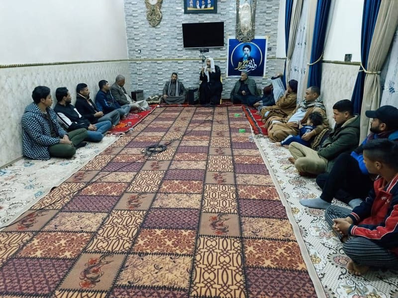 مجلس العزاء في مضيف المرحوم الشيخ نعمة المسلماوي رئيس قبيلة بني مسلم العام / محافظة بابل
