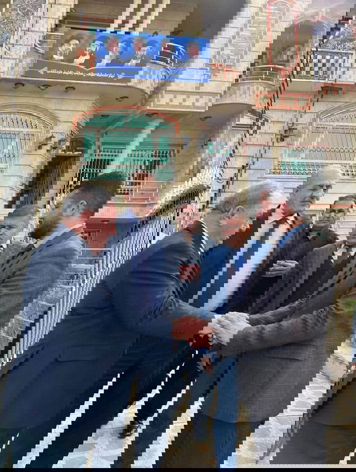 مسؤول مكتب اقليم كردستان الاستاذ صباح الصالحي يستقبل وفد الحزب الديمقراطي الكردستاني