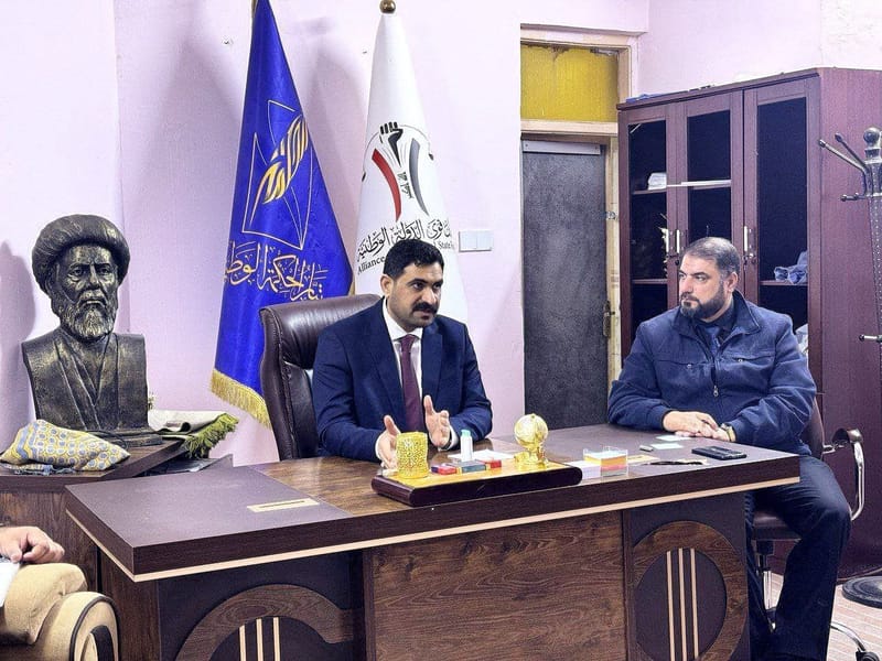 مسؤول تنظيمات الجنوب السيد قصي الموسوي يلتقي جمعاً من مسؤولي المكاتب في دائرة المركز