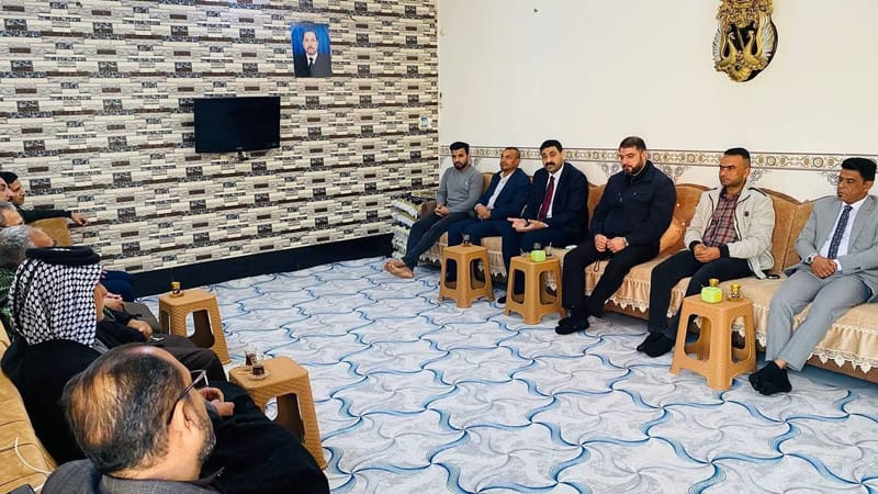 مسؤول تنظيمات الجنوب السيد قصي الموسوي يزور الحاج محمد الرويعي في قضاء النعمانية