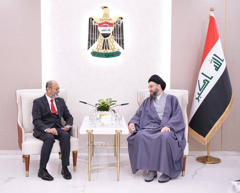 الحكيم يلتقي سفير جمهورية بنغلاديش الشعبية لدى العراق سعادة آمدي فضلول باري