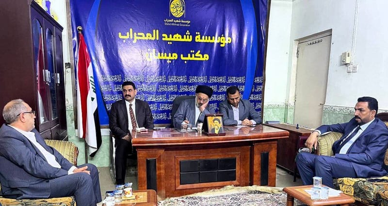 مسؤول تنظيمات الجنوب السيد قصي الموسوي يجتمع مع كتلة الحكمة في مجلس محافظة ميسان