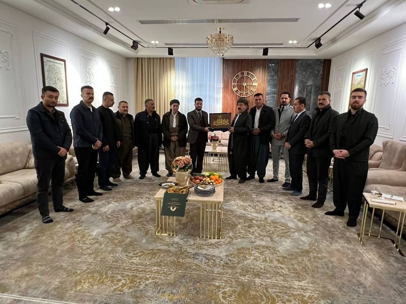 مسؤول مكتب اقليم كردستان الاستاذ صباح الصالحي يلتقي الشيخ هادي البرزنجي