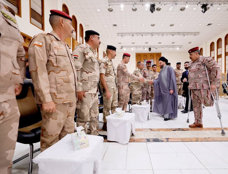 الحكيم يلتقي جمعا كريما من جرحى القوات الأمنية