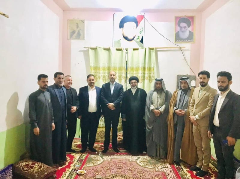 السيد قاسم الموسوي والاستاذ أبوجعفر العامري وعدد من قيادات التيار في المحافظة بالتواصل مع شخصيات ومحبي وموالي التيار