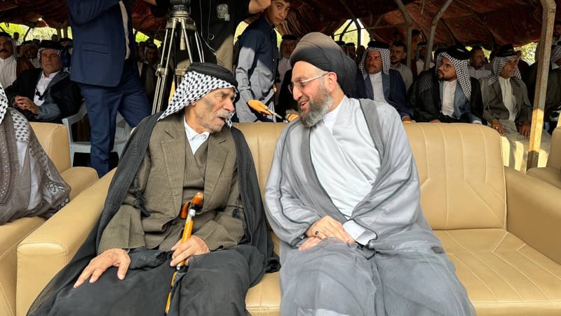 زيارة سماحة السيد عمار الحكيم مضيف الشيخ مطير شلاكة الشريفي