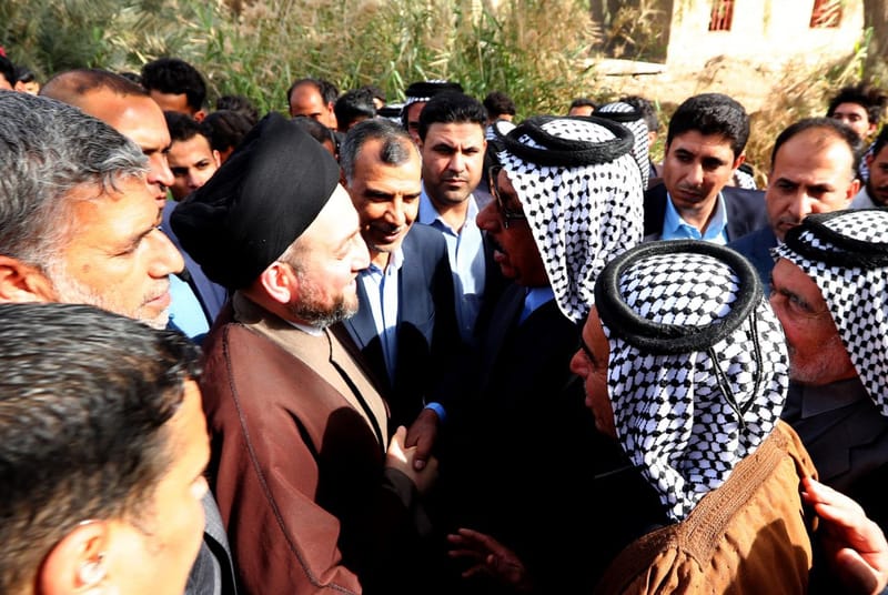 سماحة السيد الحكيم يزور هيئة الحشد الشعبي في المثنى