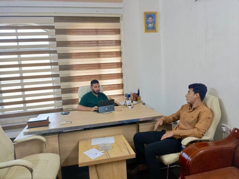 استقبال الامين العام لتجمع همم الطلابي أ. العباس السوداني في مقر التجمع مجموعة من الاكاديميين وحملة الشهادات والطلبة