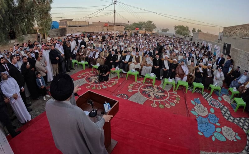 لقاء سماحة السيد عمار الحكيم  مضيف الشيخ فلاح عبد الأمير ناهي المسعودي في محافظة كربلاء