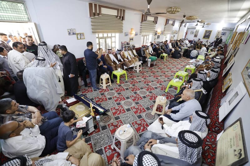 زيارة سماحة السيد عمار الحكيم  مضيف جناب المفضال الشيخ صباح نوري  السمرمد شيخ عام القبيلة