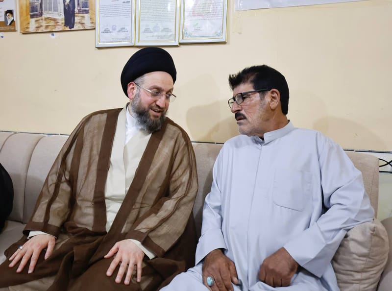 زيارة سماحة السيد عمار الحكيم عائلة الشهيد إبراهيم قاسم آل صياد