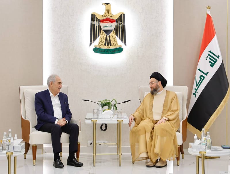 إلتقى سماحة السيد عمار الحكيم   وفدا عربيا من مجموعة السلام العربي برئاسة معالي الأستاذ سمير الحباشنة