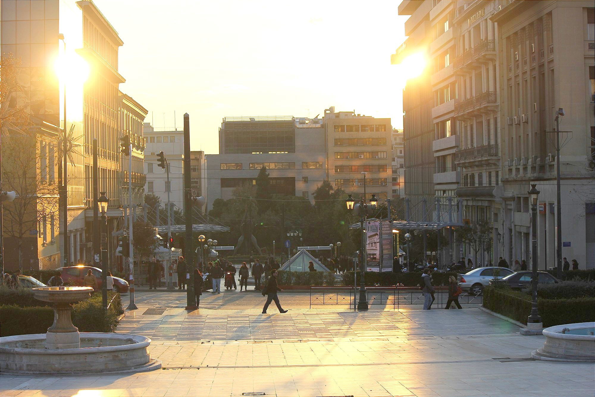 Atardecer en Syntagma, Atenas