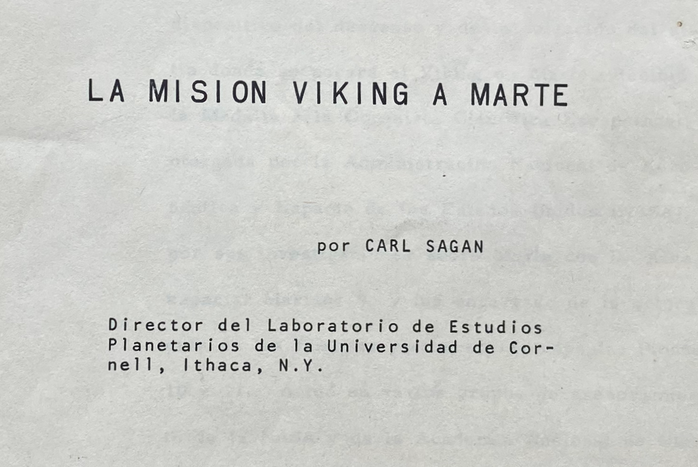 Informe Viking de Carl Sagan
