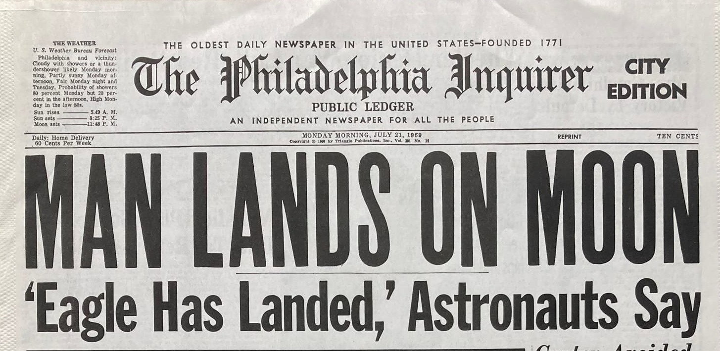 Apollo 11 | The Philadelphia Inquirer 21/7/1969