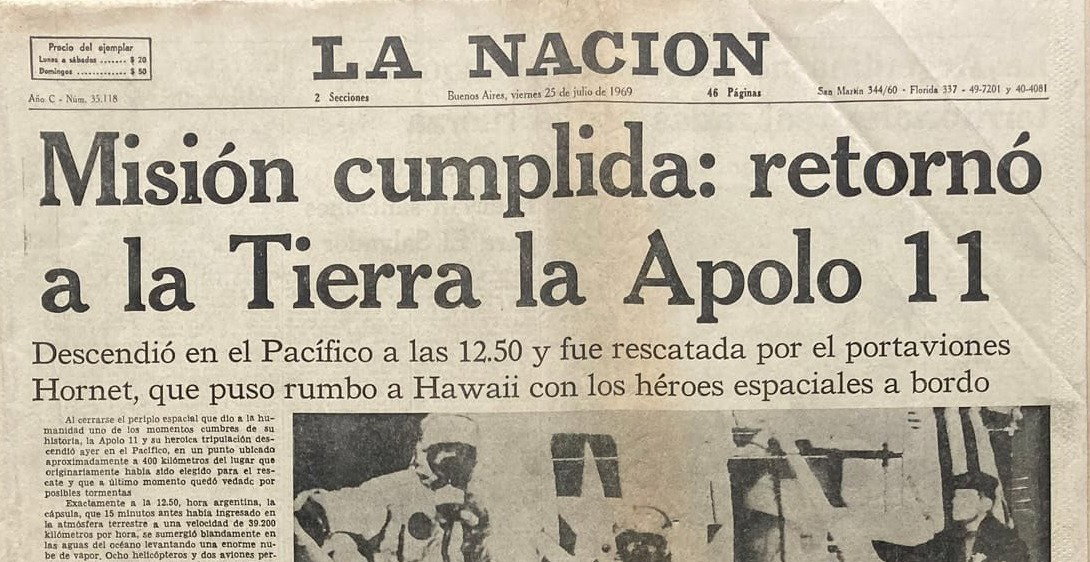 Apollo 11 | La Nación 25/7/1969