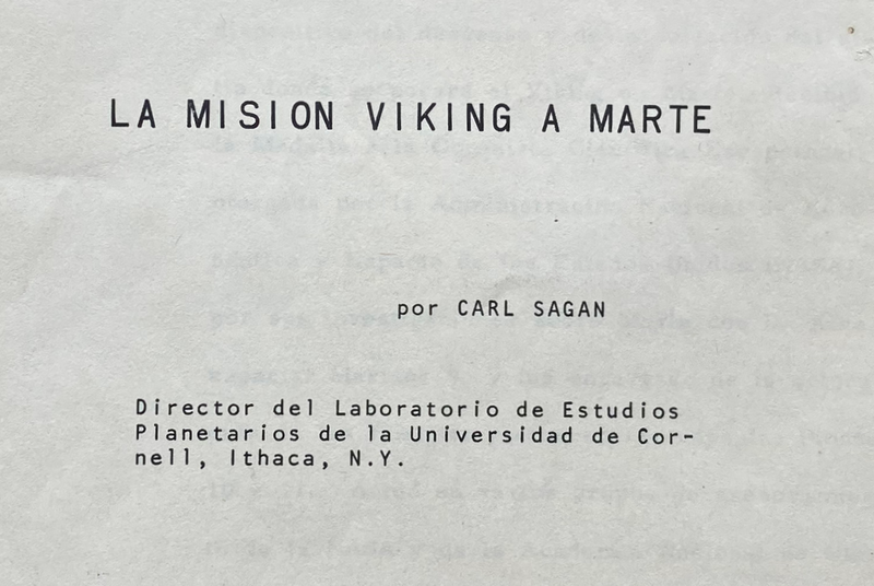 Informe Viking de Carl Sagan