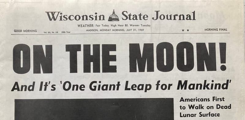 Apollo 11 | Winsconsin State Journal 21/7/1969