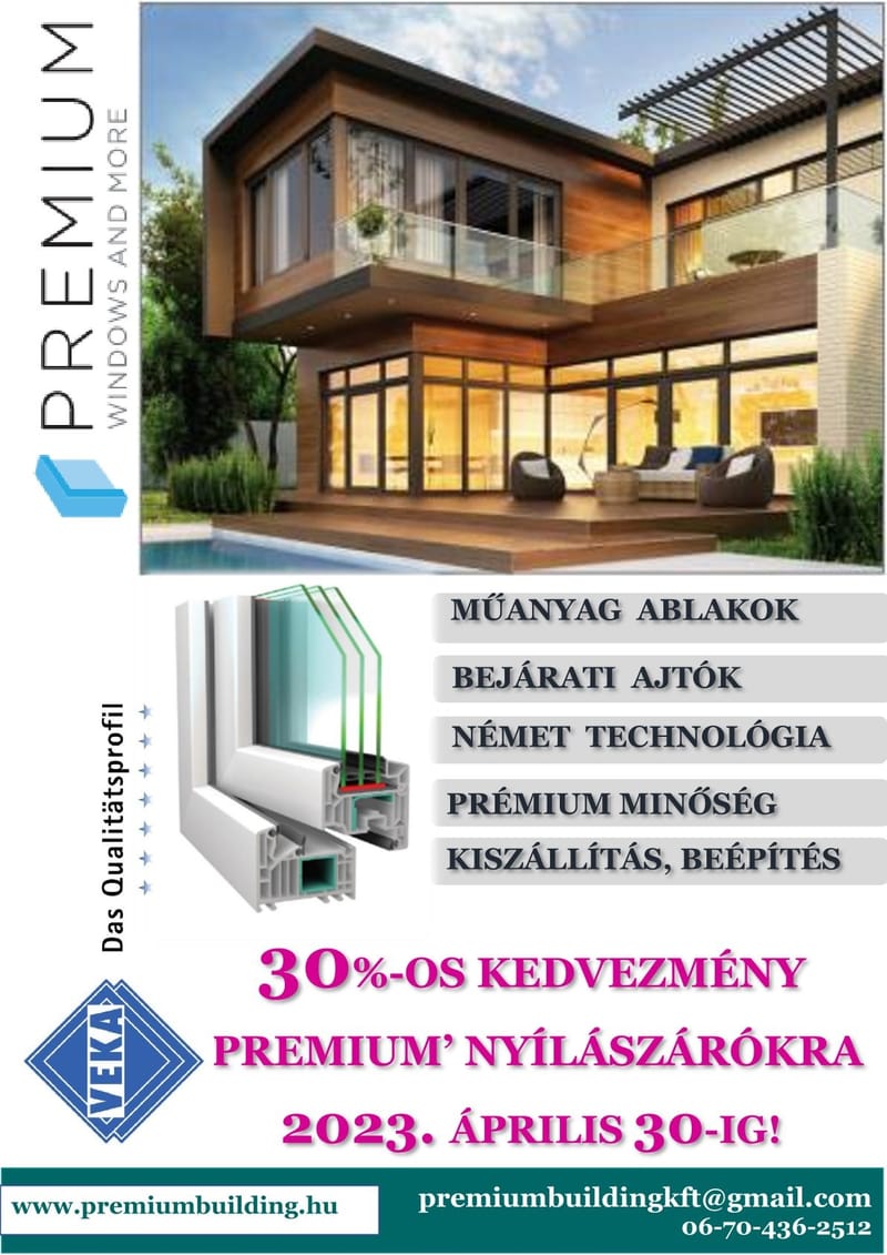 30% AKCIÓ 'PREMIUM VEKA' nyílászáróinkra! :)