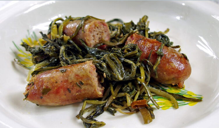Cicorie Campestri con Salsiccia (I cquer pa salzezz)
