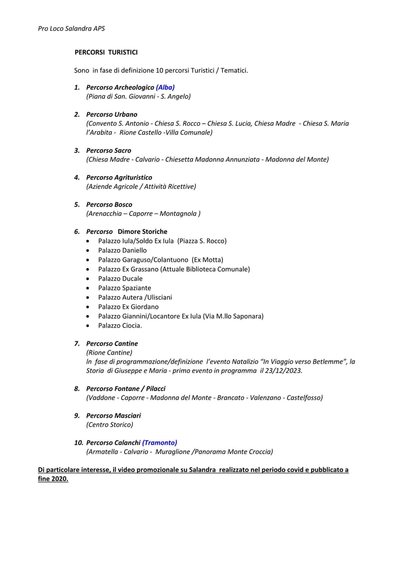 I NOSTRI PERCORSI - SALANDRA DALL'ALBA AL TRAMONTO