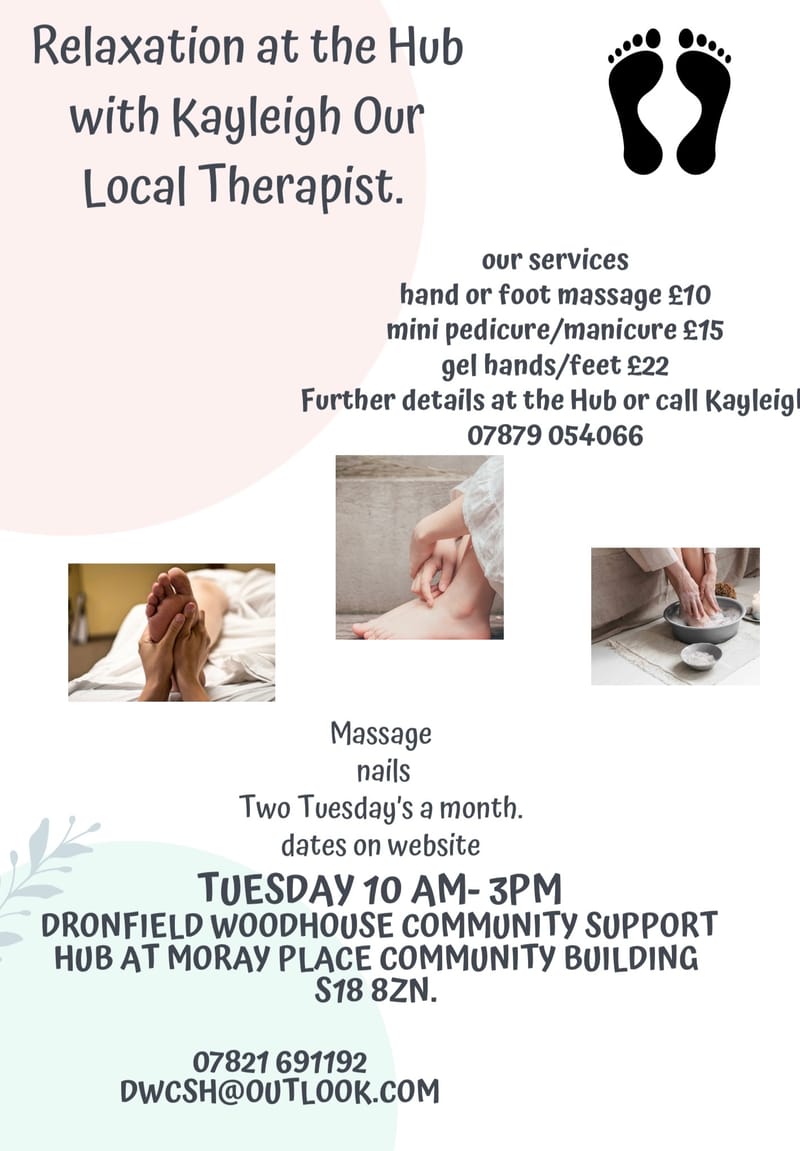 Relaxation at the Hub With Kayleigh 10am-4pm