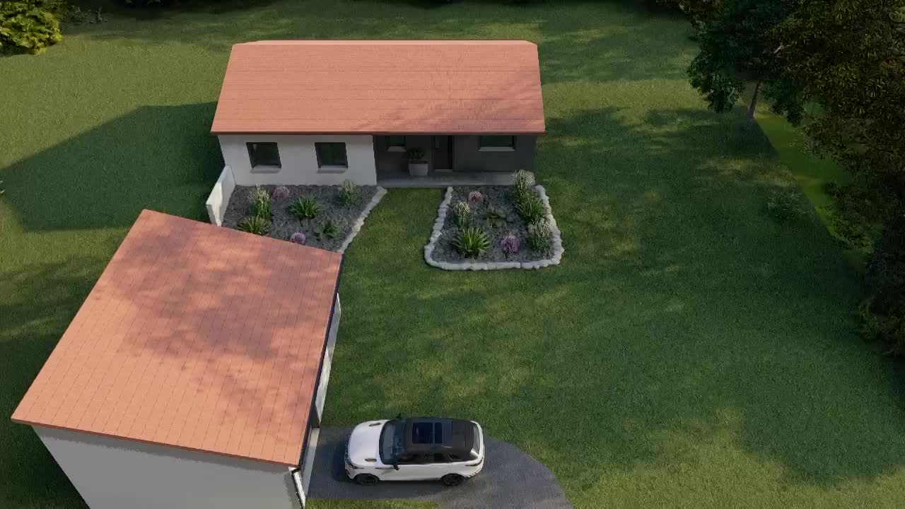 Notre projet avec un garage indépendant.
