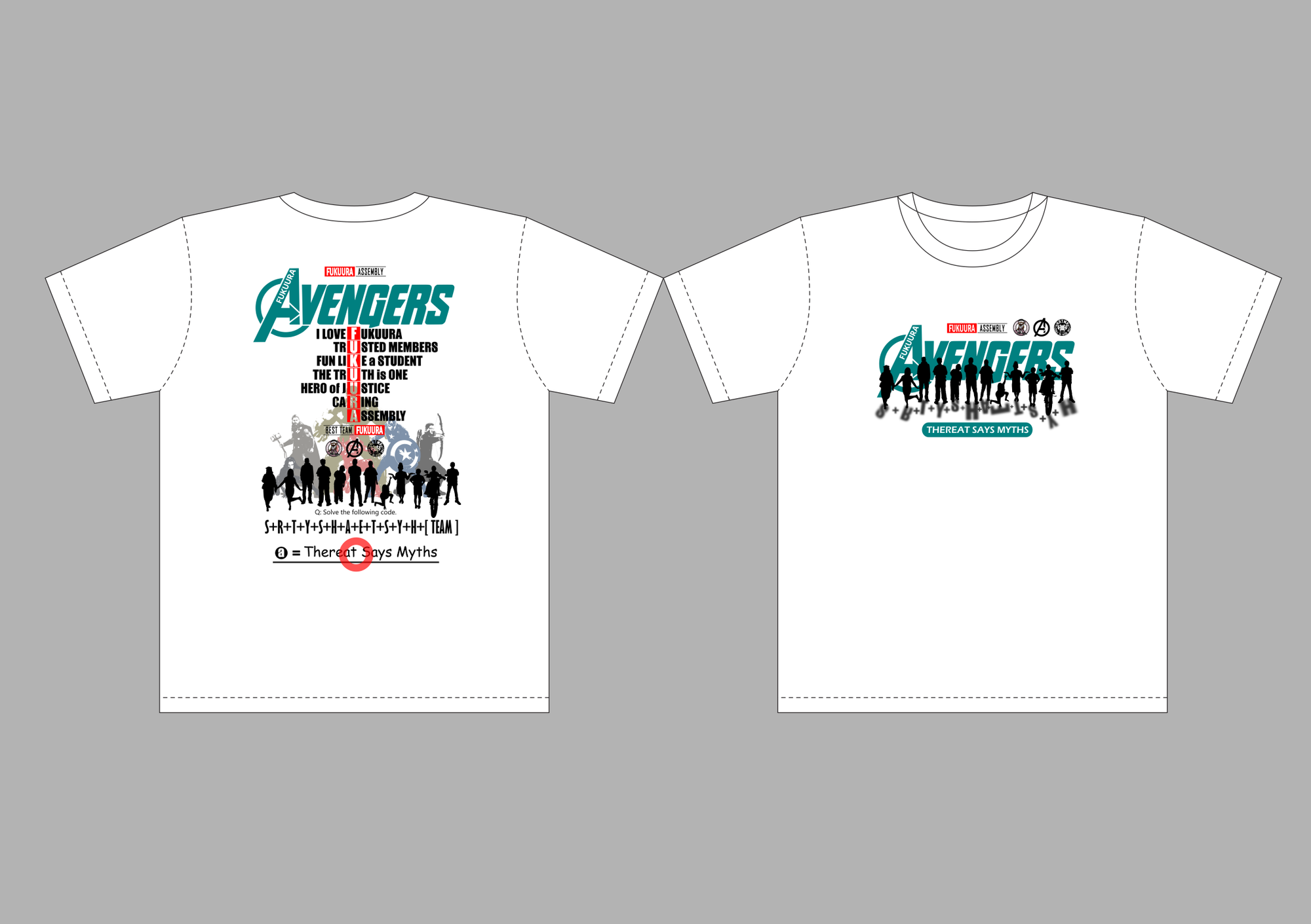 アベンジャーズ　パロディTシャツ　地区Tシャツ　