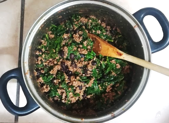 Mince and Kale Bolognese