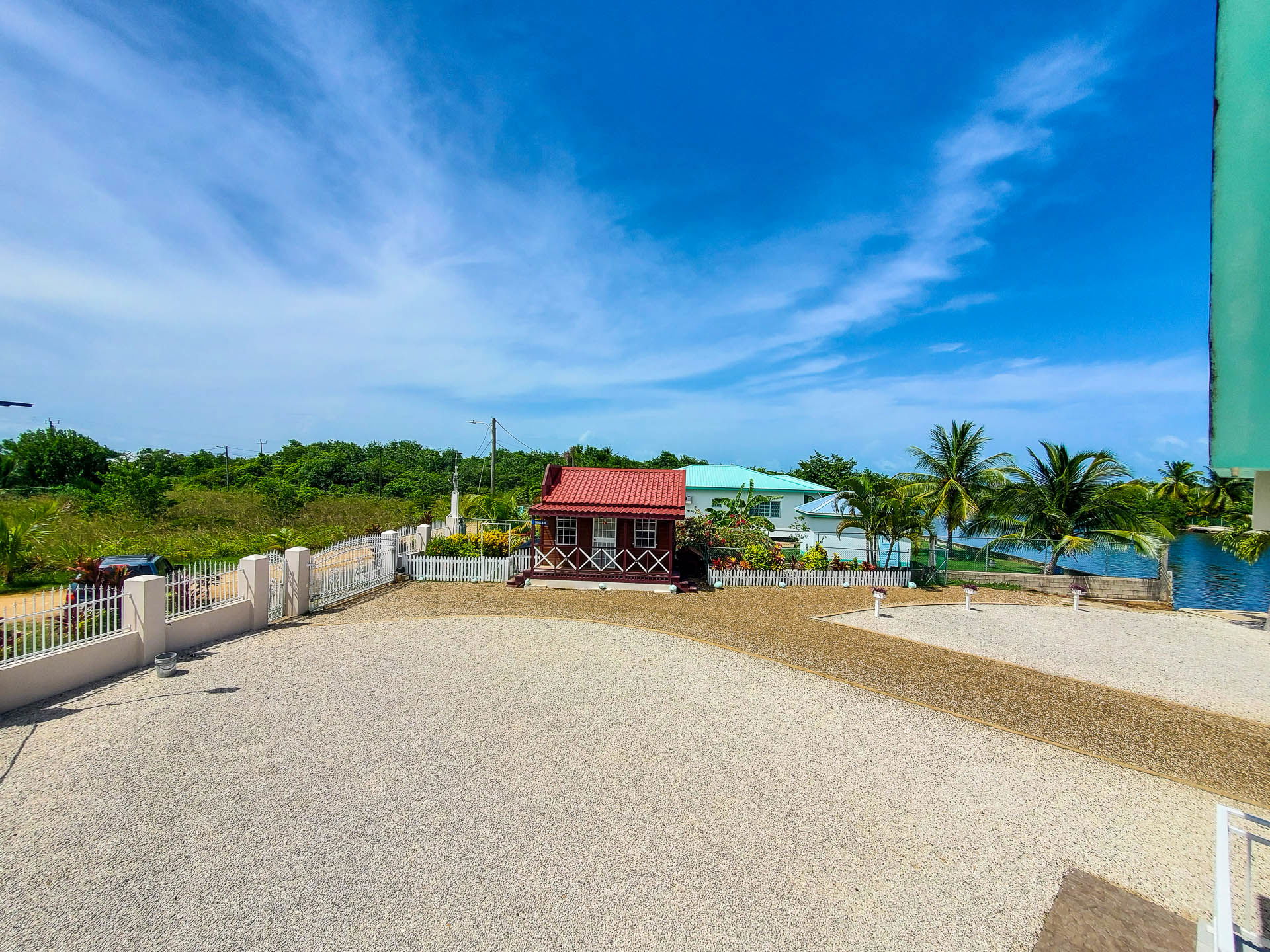 Moth Villa; View of the Guard House from the Terrace