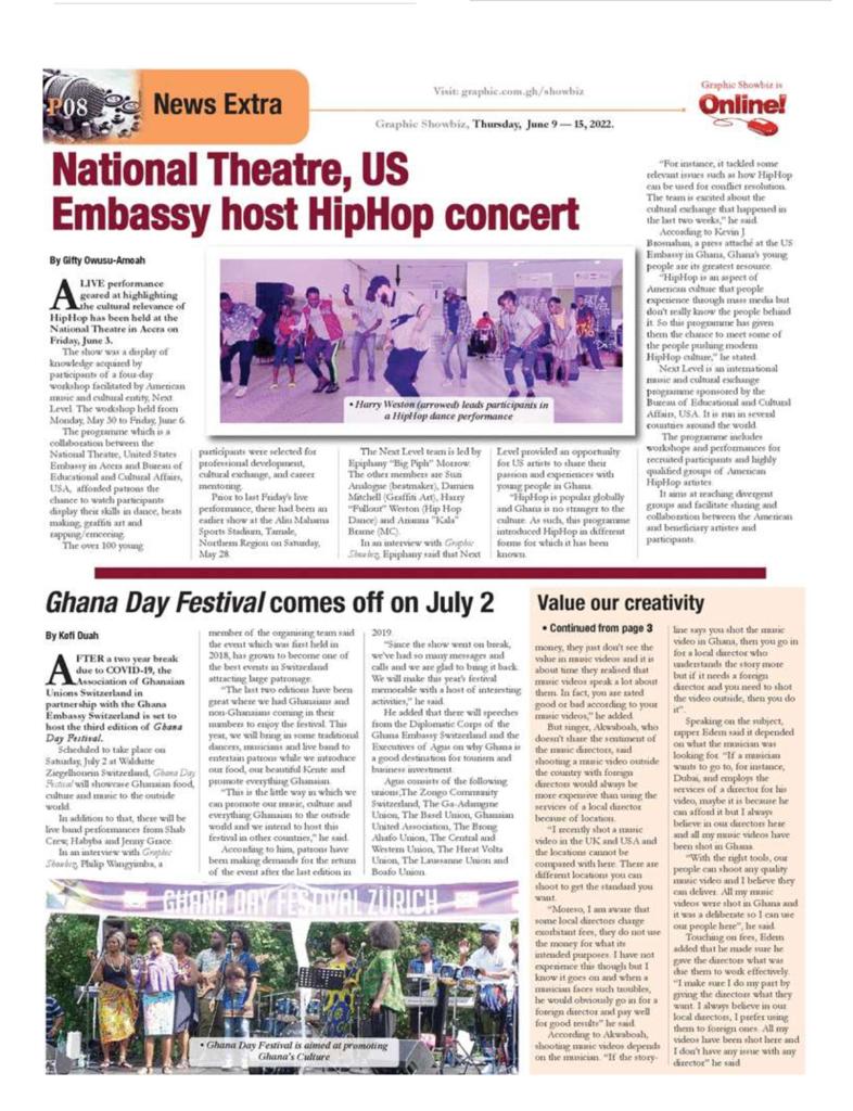 GHANAIAN tradition and culture was once again boosted at this year’s Ghana Day Festival which took place in Switzerland on Saturday, July 15.