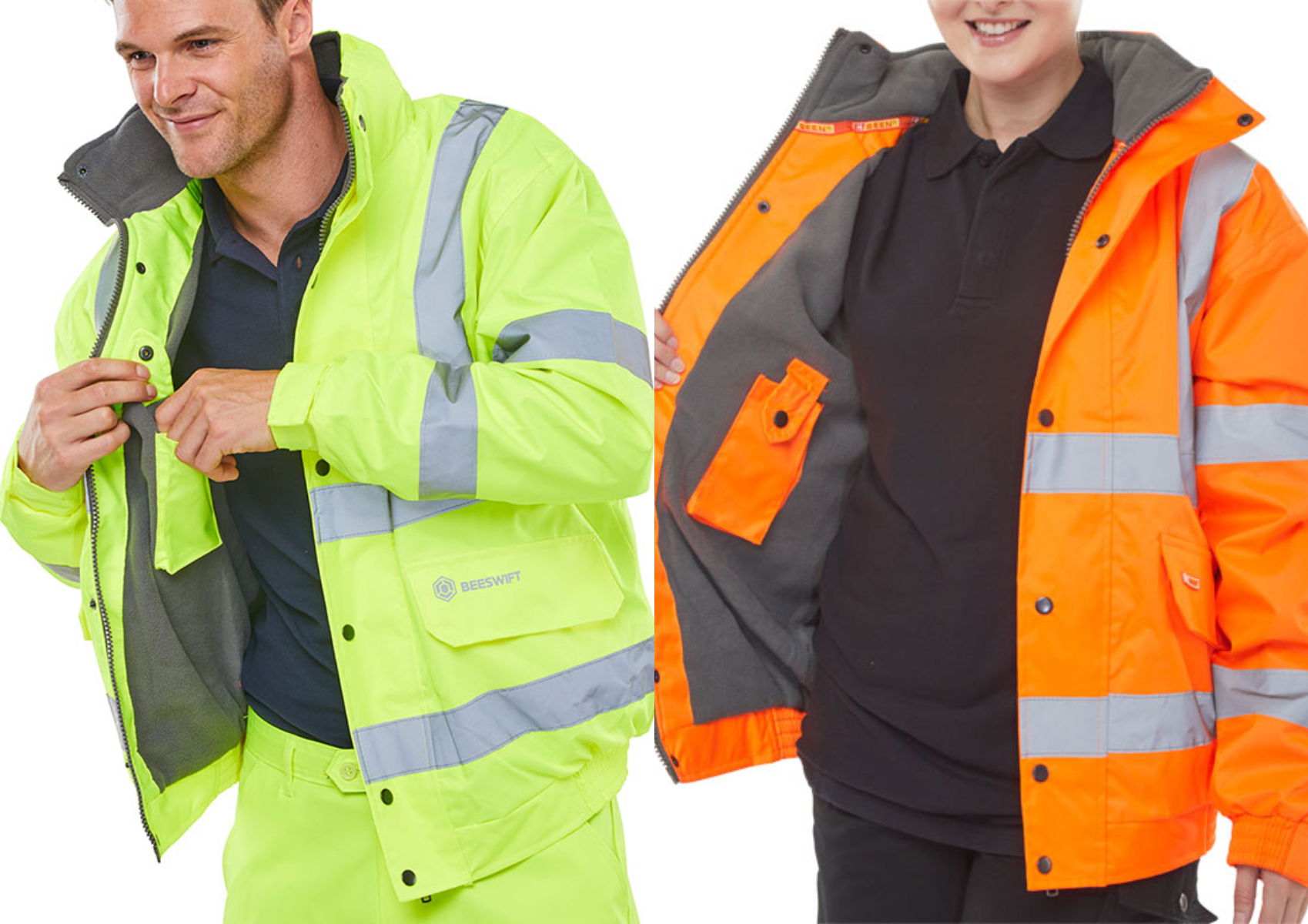 Hi Viz Fleece lined BOMBER Jacket £27