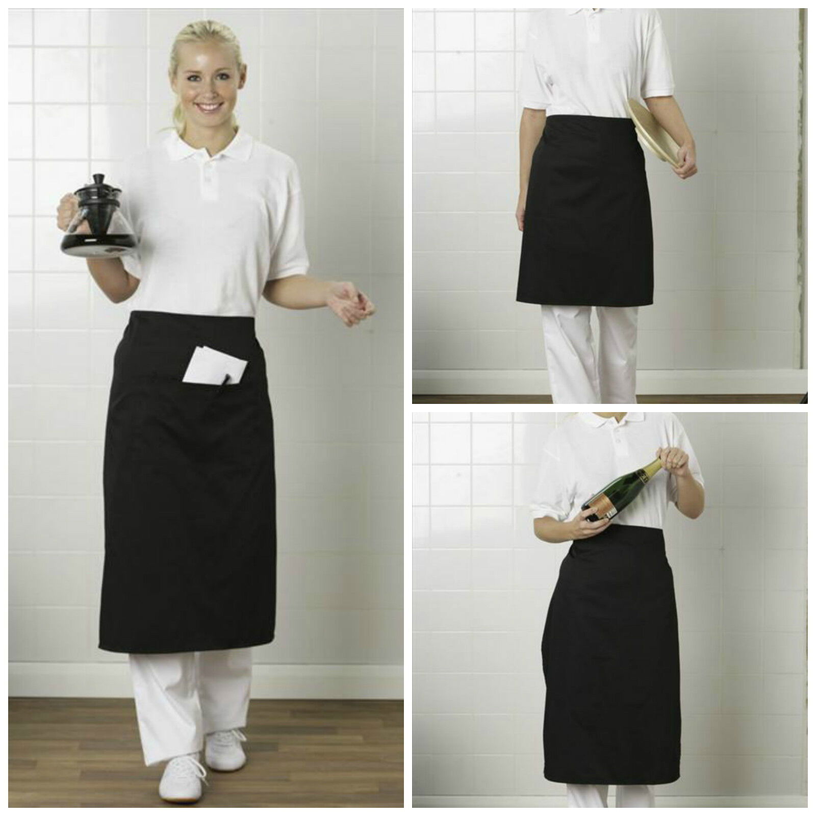 Black & White waist aprons £2