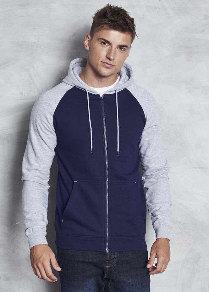 Navy & Grey Zip front Hooded sweatshirt XL XXL £5