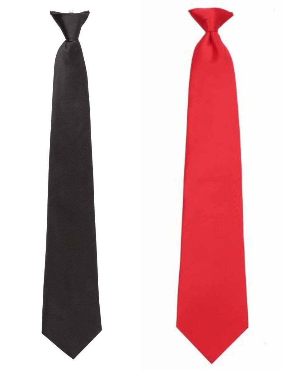 Mens Clip On Ties Black or Red  £3