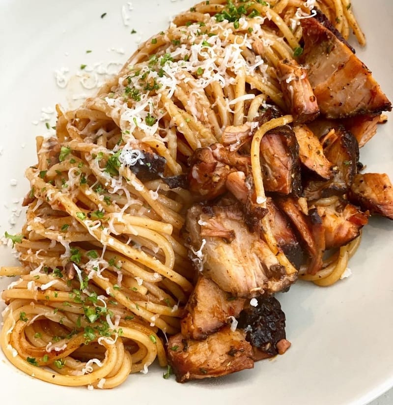 Spaghetti smoked pork