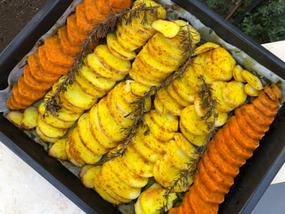 תפוח אדמה ובטטה בתנור