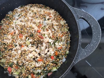 אורז עדשים וירקות