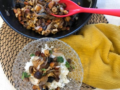 אורז עם ערמונים ואגוזים