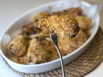 שוקיים עוף עם פירורי לחם